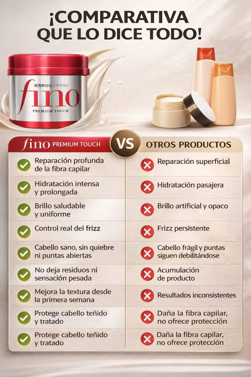 Touch Hair Mask Fino Premium – La Mascarilla Japonesa que Repara, Nutre y Devuelve el Brillo Intenso a tu Cabello