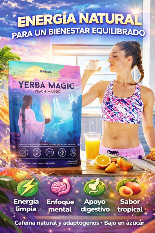✨Yerba Magic Peach Mango Brainista™ Fórmula Natural para Mejorar la Digestión y Reducir la Hinchazón