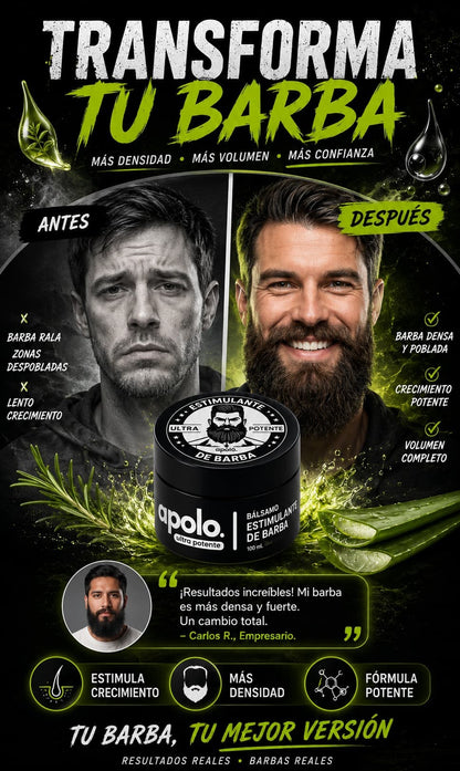 Apolo Ultra Potente: Tu barba más poblada y fuerte.