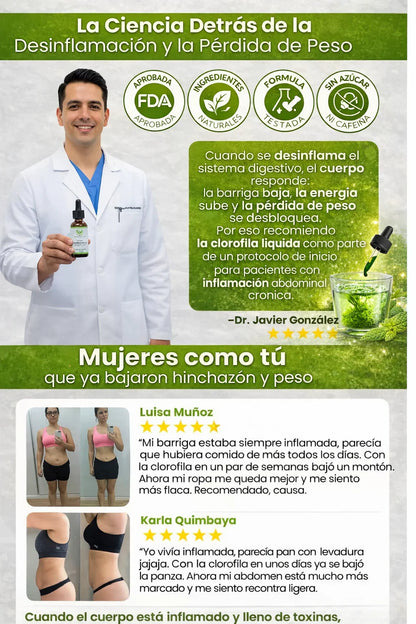 🍃 Clorofila Líquida – Apoya tu digestión y reduce la hinchazón