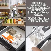 Cortador de Verduras Premium con Palanca Profesional y Cuchillas de Acero Inoxidable