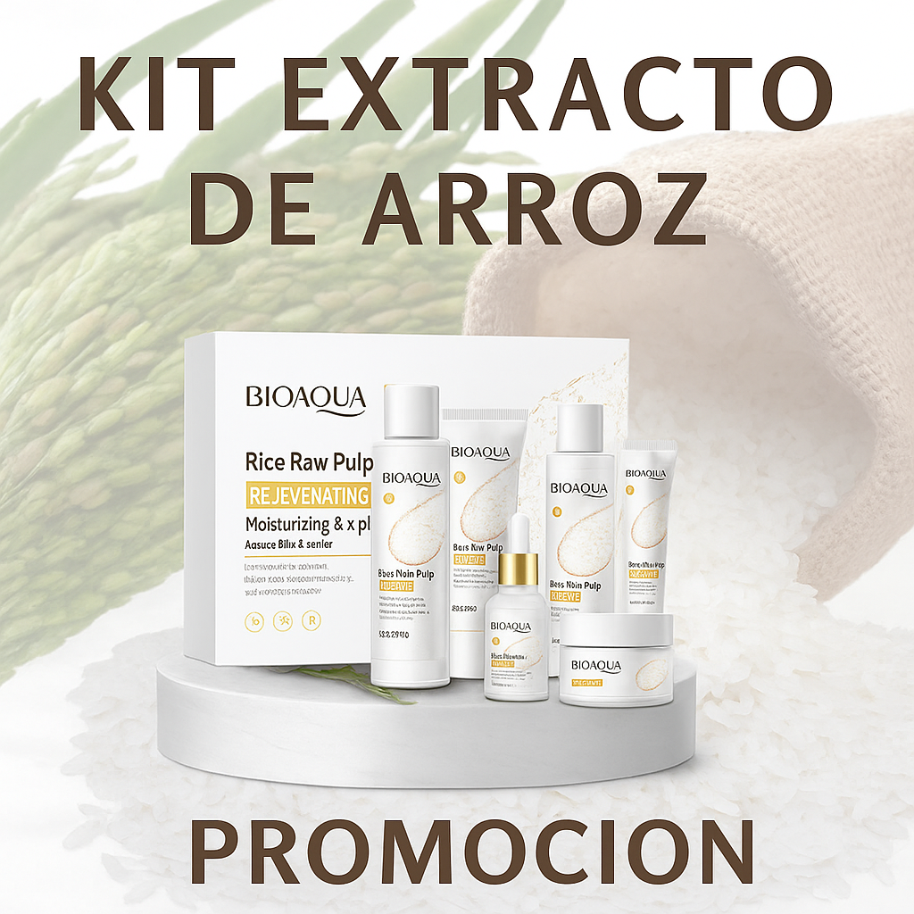 🌸 Increíble Kit Cuidado Facial de Arroz - BIOAQUA!