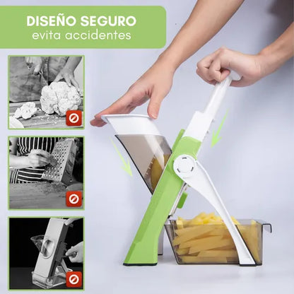 Cortador de Verduras Premium con Palanca Profesional y Cuchillas de Acero Inoxidable
