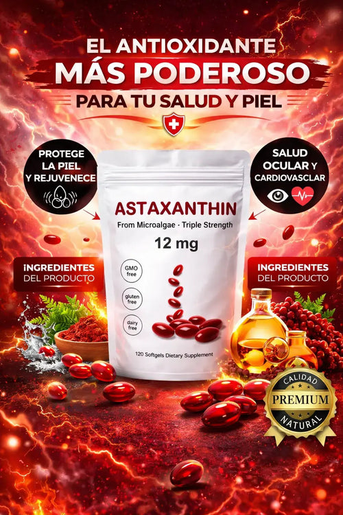 Astaxantina® 12 Mg Cuida tu piel, ojos y células desde hoy