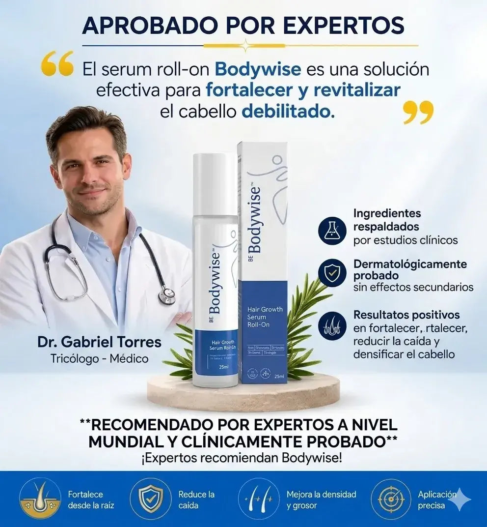 Recupera tu cabello con Bodywise. Detén la caída y luce un cabello mas grueso y abundante desde la raiz