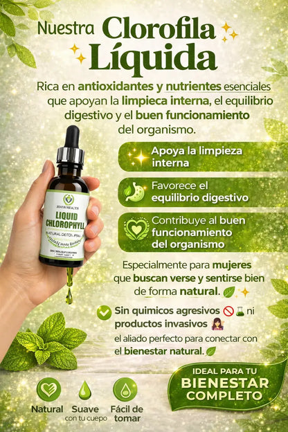 🍃 Clorofila Líquida – Apoya tu digestión y reduce la hinchazón