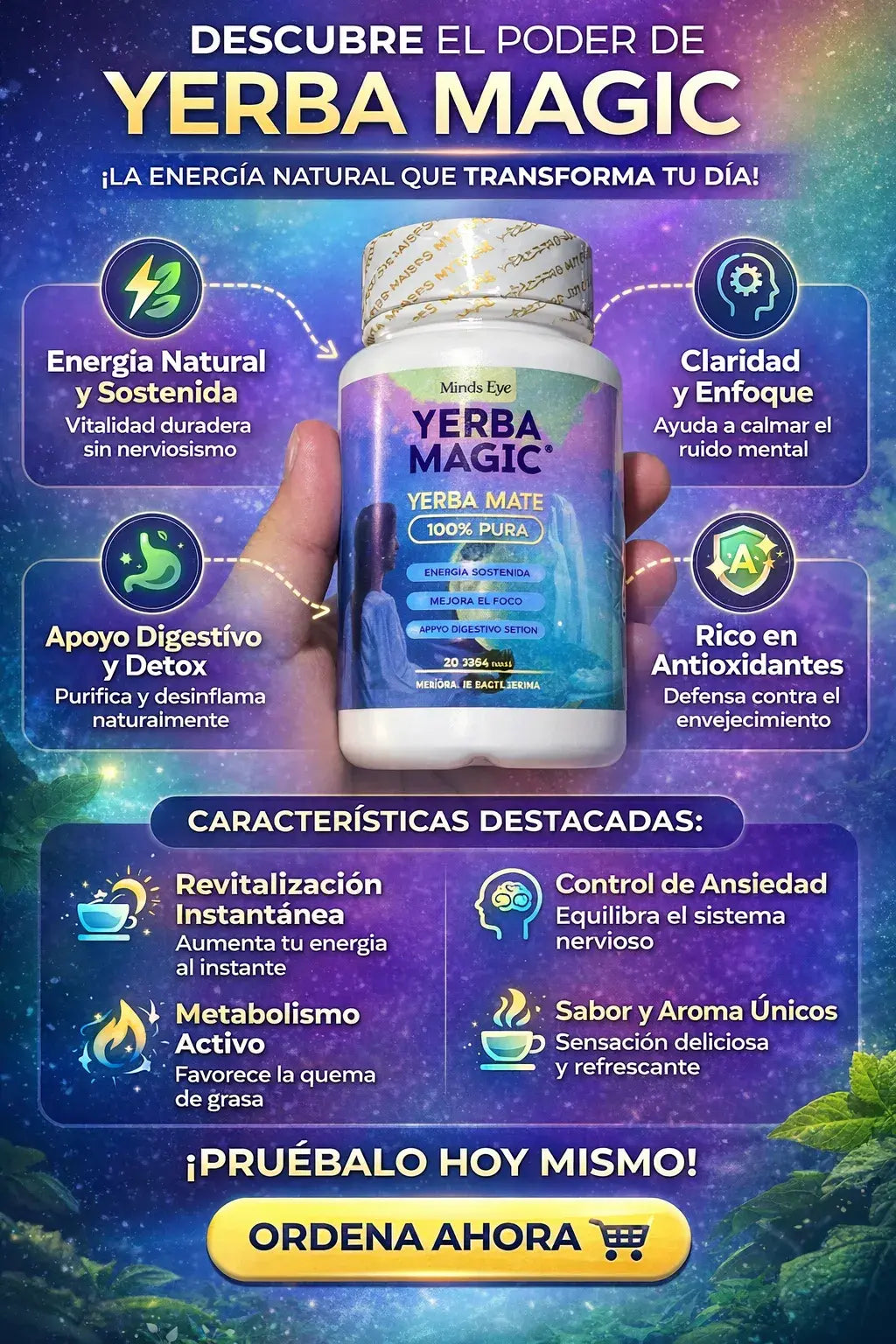Yerba Magic ✨ 60 Cápsulas para Potenciar tu Energía Natural y Bienestar