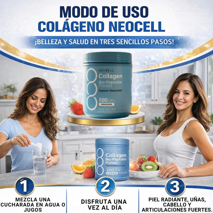 Colágeno NeoCell® Reafirma tu piel y fortalece tu cabello, uñas y articulaciones