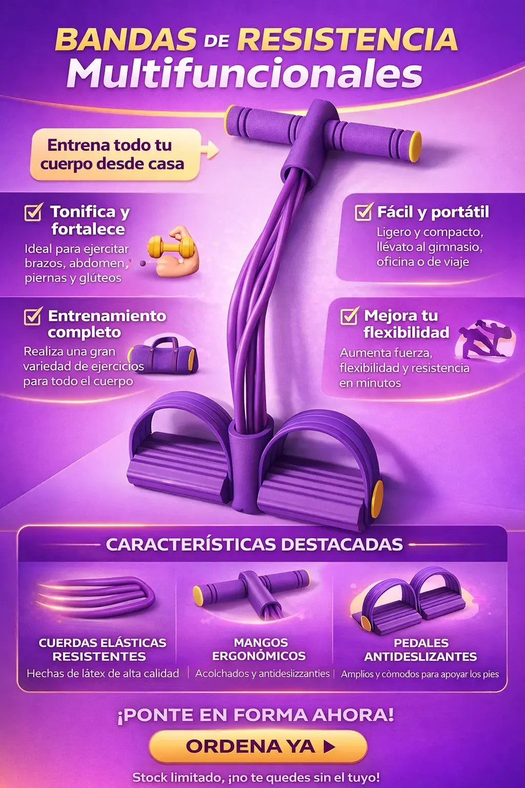 PowerFlex Pro™ Bandas de resistencia elástica para Entrenar todo tu cuerpo
