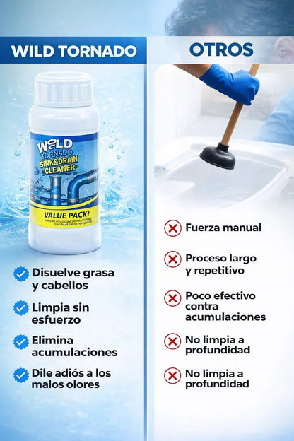 WILD TORNADO™ — Adiós a las Tuberías Tapadas en Minutos