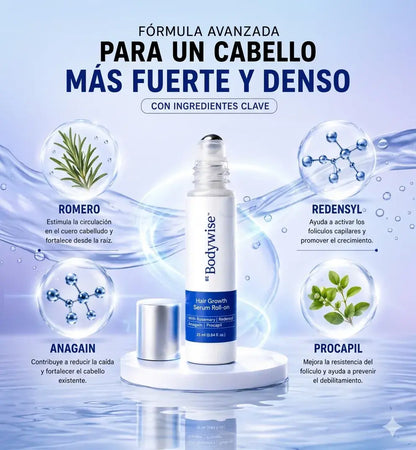 Recupera tu cabello con Bodywise®. Detén la caída y luce un cabello más grueso desde la raíz.