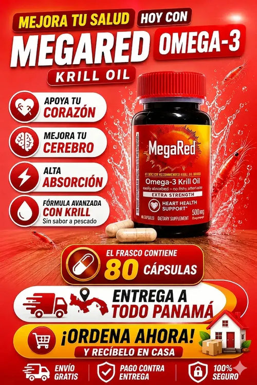 MegaRed® Omega 3 + Krill: Cuida tu corazón, mente y articulaciones.
