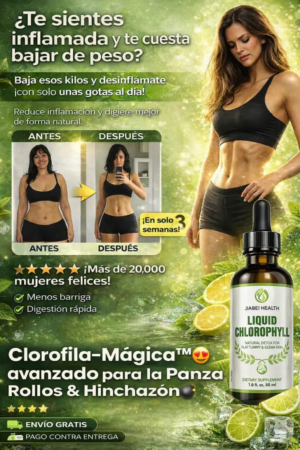 🍃 Clorofila Líquida – Apoya tu digestión y reduce la hinchazón