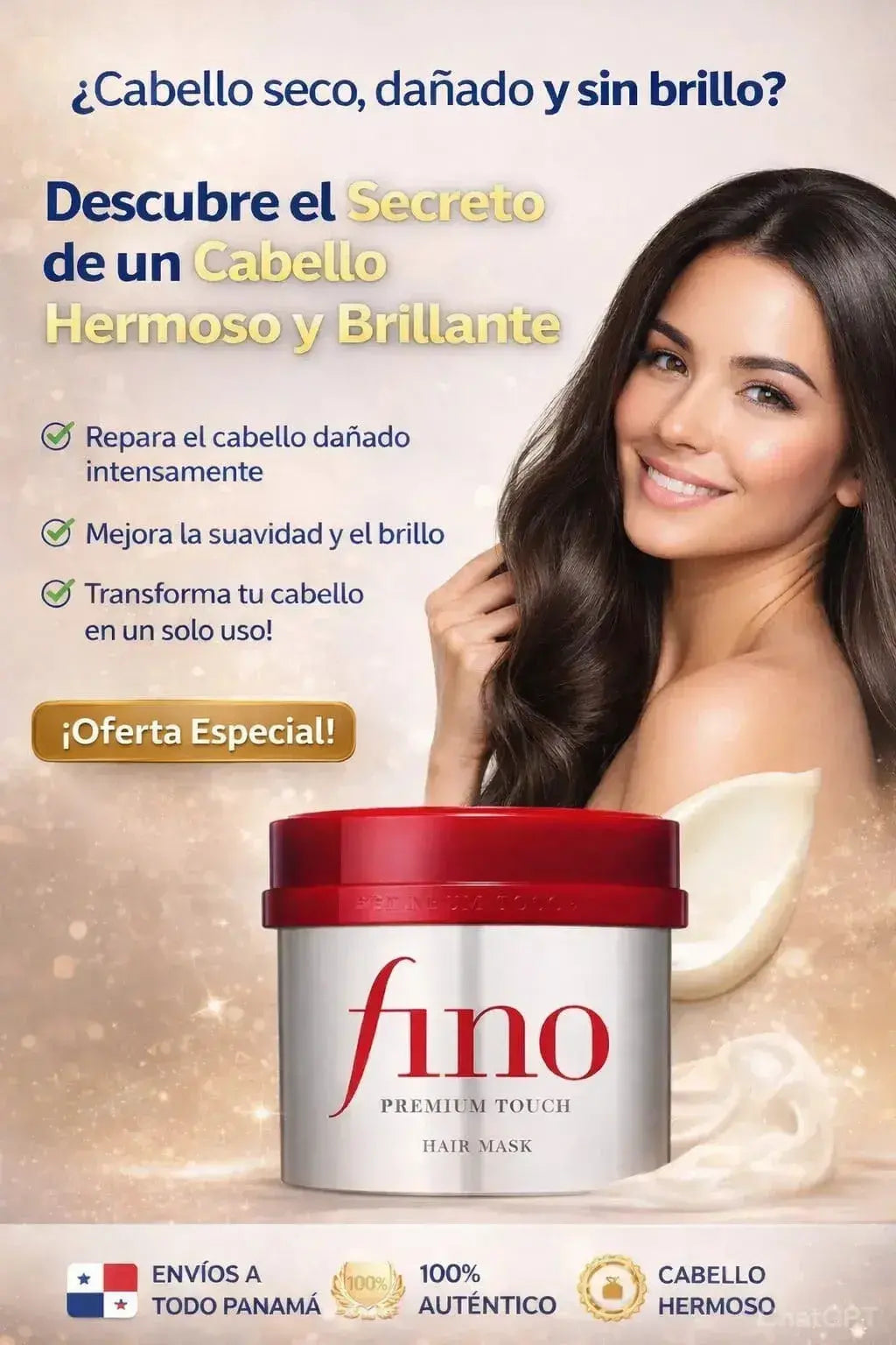 Touch Hair Mask Fino Premium – La Mascarilla Japonesa que Repara, Nutre y Devuelve el Brillo Intenso a tu Cabello