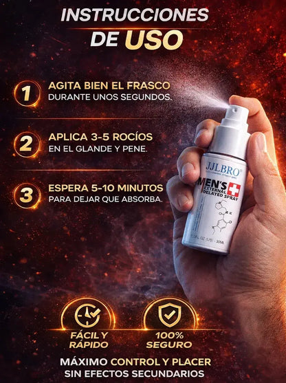 Retardante Masculino-Spray Premium Jjlbro Mens® Toma el control total.