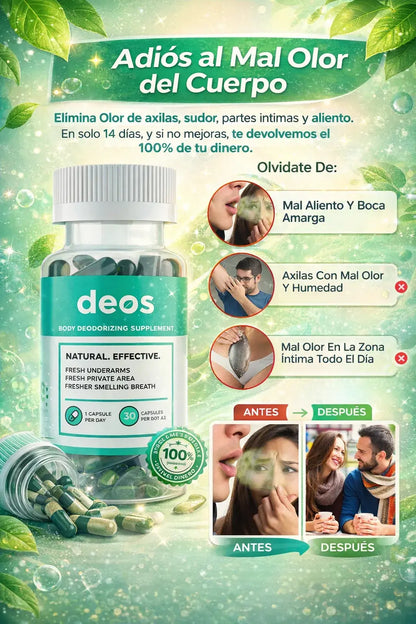 DEOS® Elimina el mal olor, desodorante natural desde el Interior