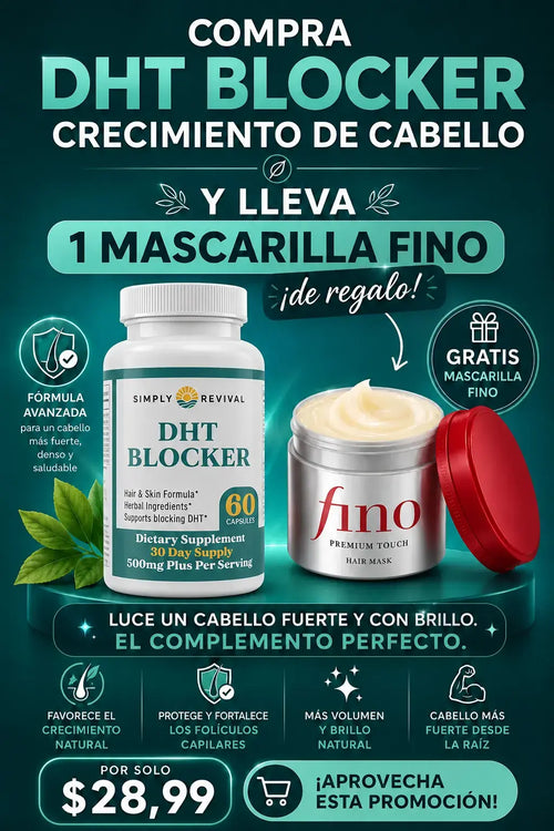 Compra DHT Blocker y llévate una Mascarilla Fino GRATIS! 🎁