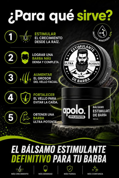 Apolo Ultra Potente: Tu barba más poblada y fuerte.