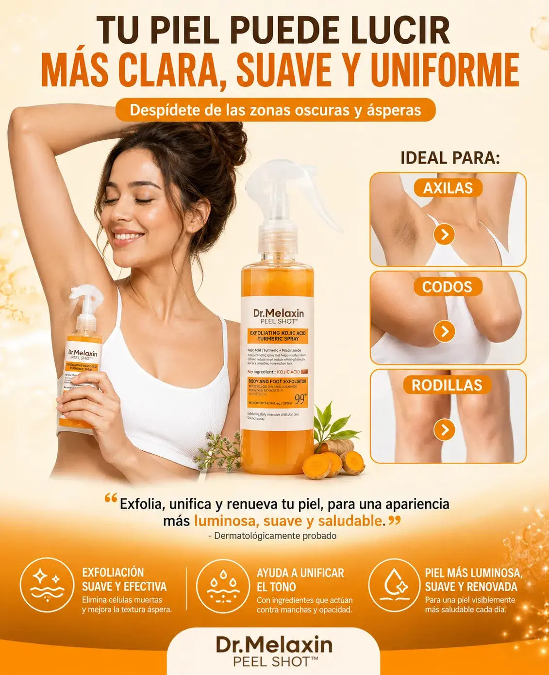 Dr.Melaxin Peel Shot® Despídete de las zonas oscuras y recupera una piel suave y luminosa