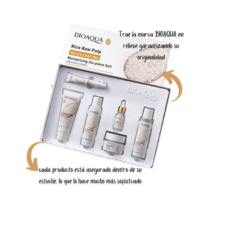 🌸 Increíble Kit Cuidado Facial de Arroz - BIOAQUA!