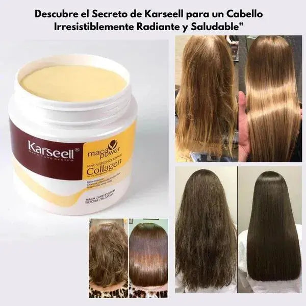 Tratamiento capilar de lujo con colágeno y 100% natural, hidratación y brillo profesional.