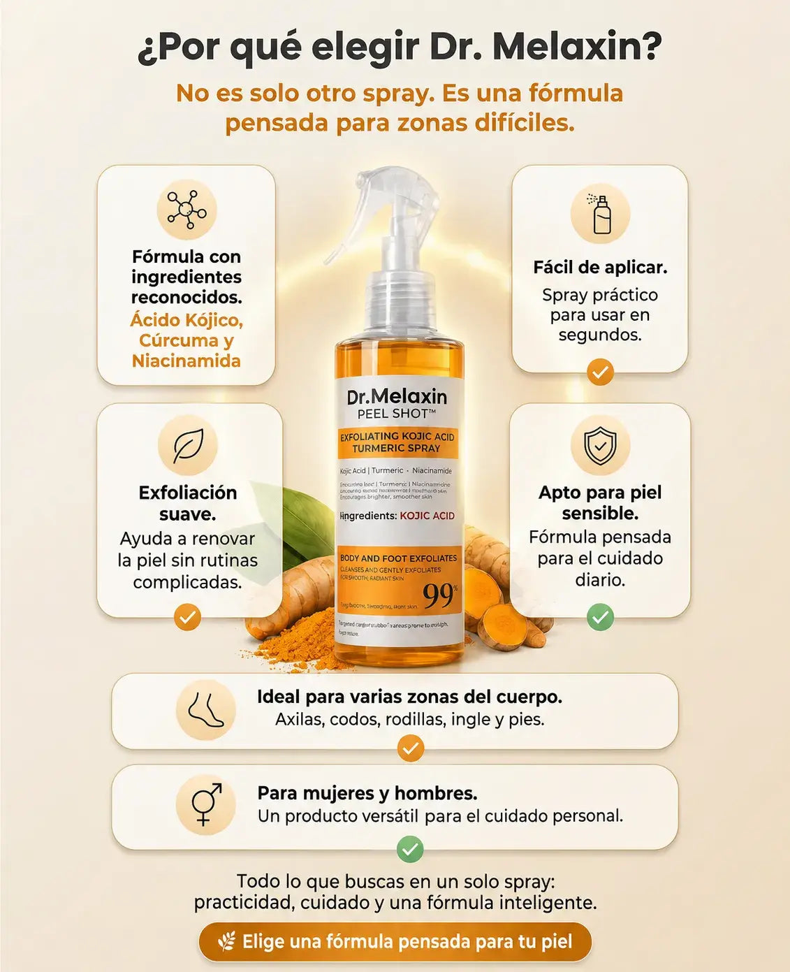 Dr.Melaxin Peel Shot® Despídete de las zonas oscuras y recupera una piel suave y luminosa
