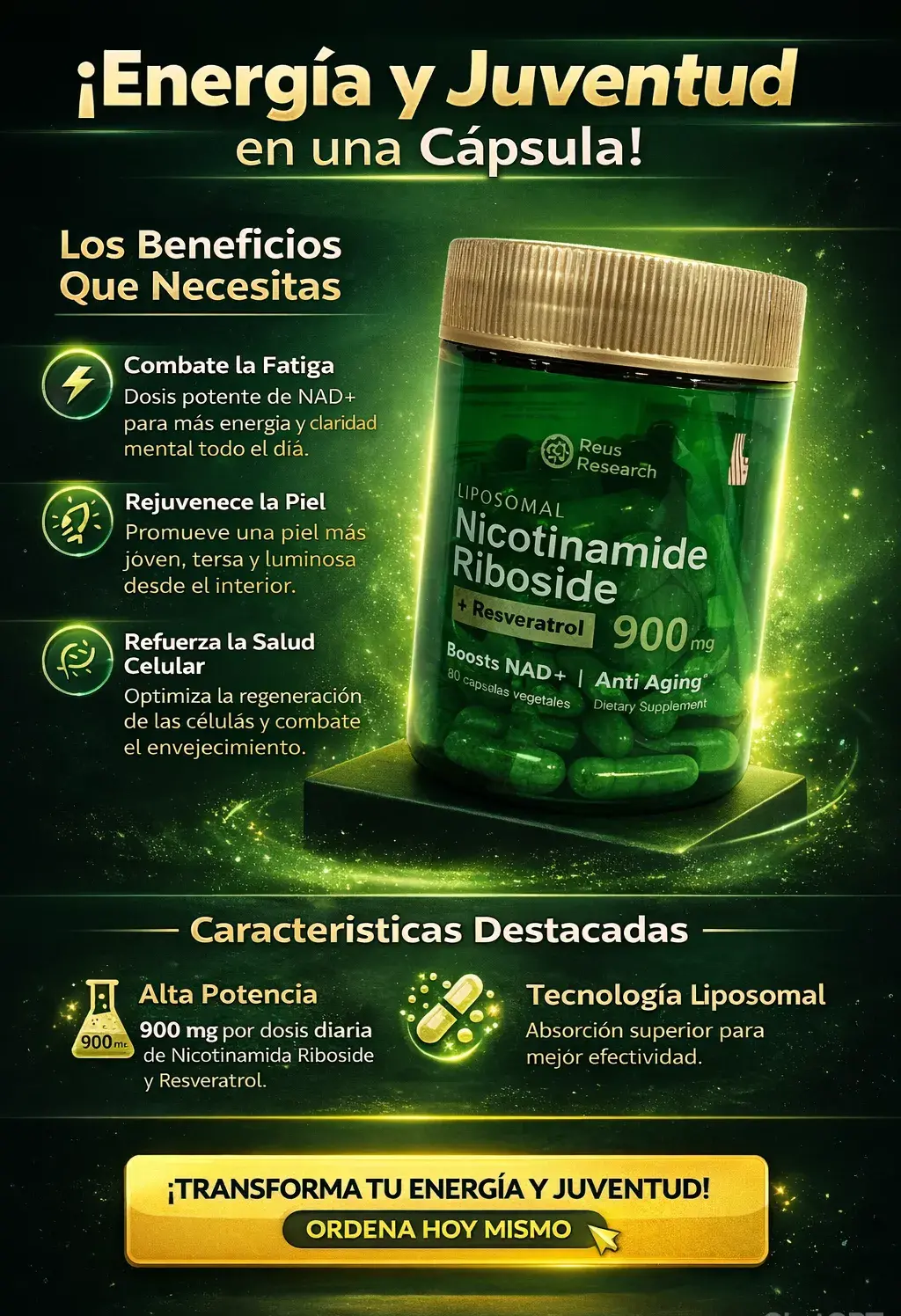 NAD+ Vital™ No Es Magia, Es Energía Celular - Recupera Tu Vitalidad y Juventud Natural