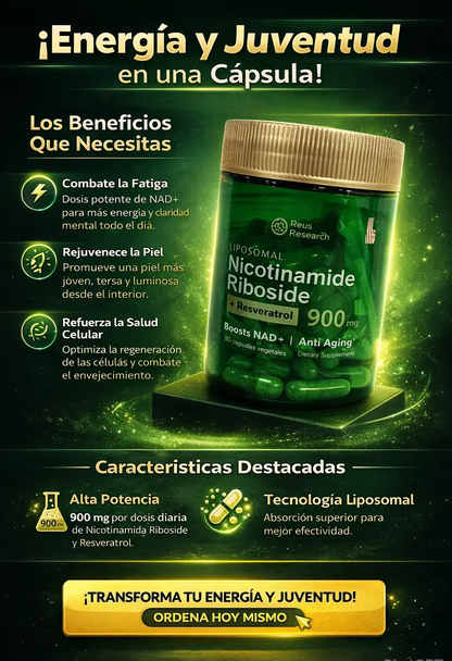 NAD+ Vital™ No Es Magia, Es Energía Celular - Recupera Tu Vitalidad y Juventud Natural